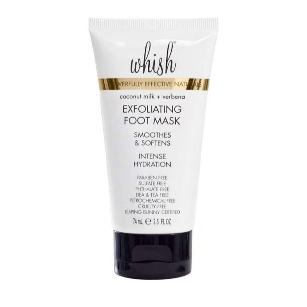 WHISH Exfoliating Foot Mask Intense Hydration Coconut Milk Verbena 2.5 fl oz NEW